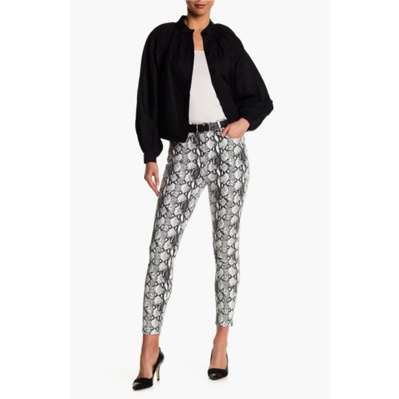 FRAME DENIM WOMEN NWT ALI HIGH RISE CIGARETTE PYTHON PRINT GRIS MULTI JEAN.SZ 27 - Picture 2 of 11
